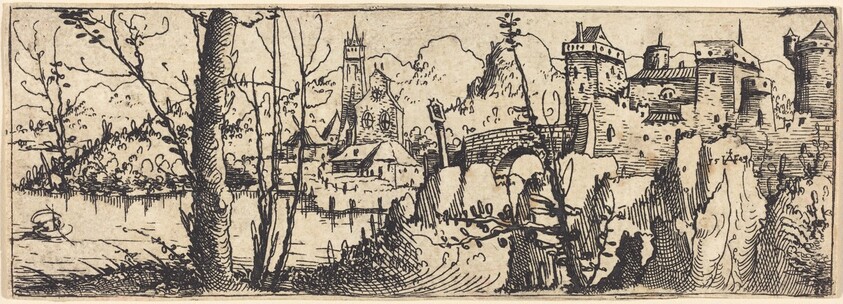 Landscape with Castle at Right, Surrounded by Rocks