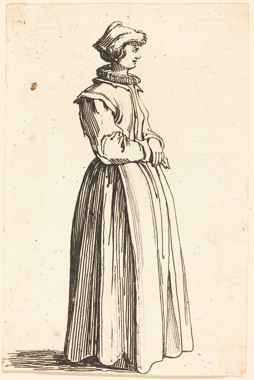 Young Woman, in Profile, Facing Right