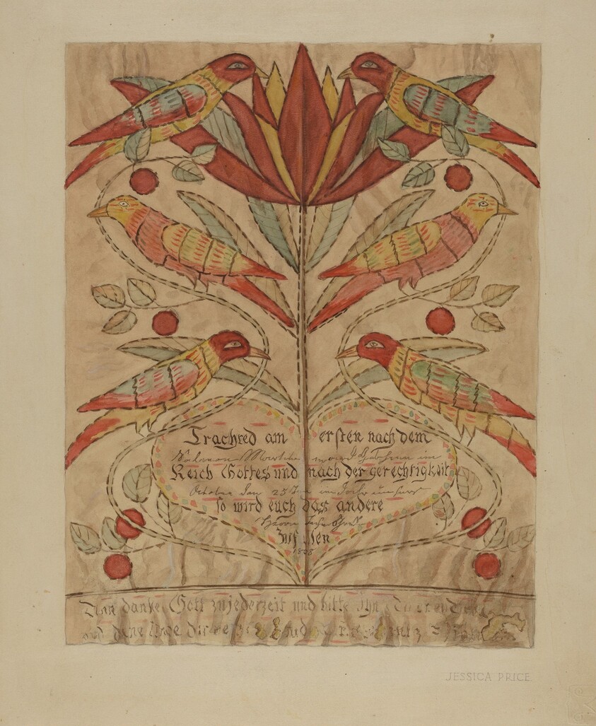 Fractur Drawing  (Birth Certificate)