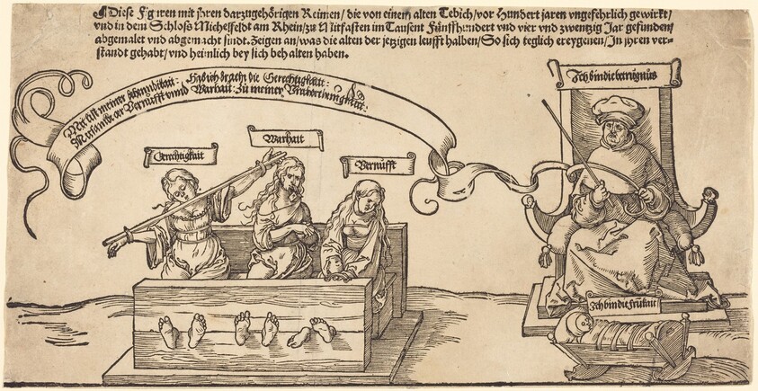 Justice, Truth and Reason in the Stocks with the Seated Judge and Sleeping Piety