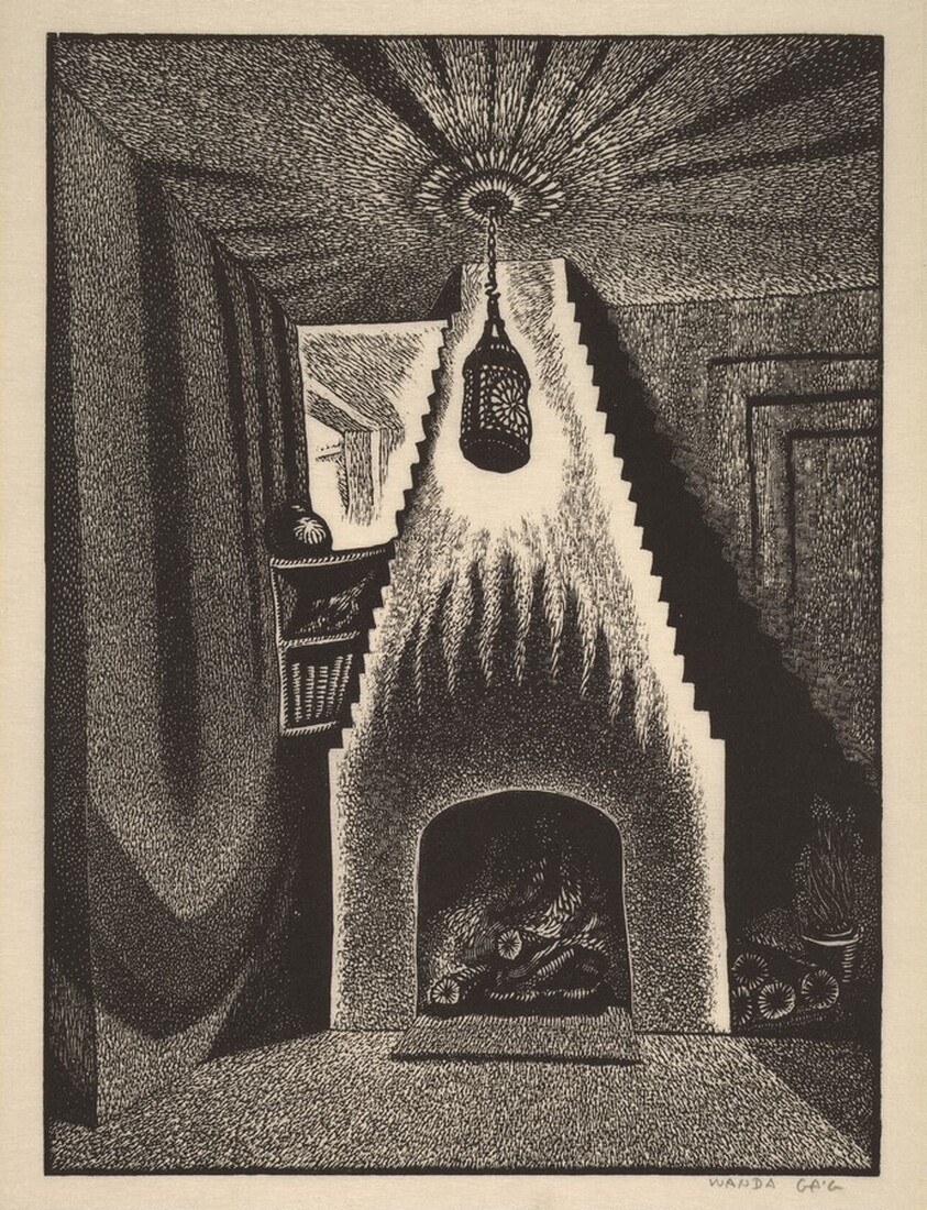 Lantern and Fireplace