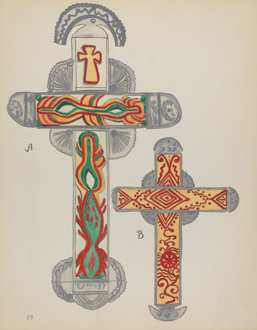 Plate 47: Crosses of Tin: From Portfolio "Spanish Colonial Designs of New Mexico"