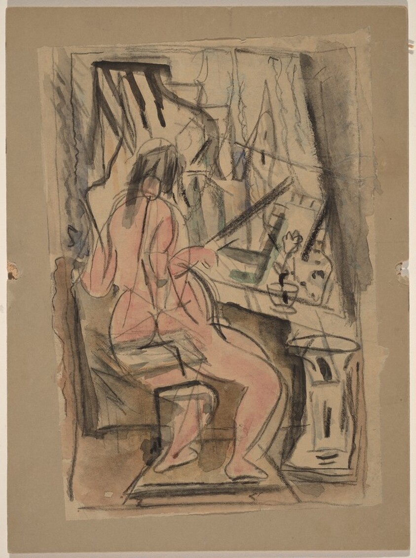 Nude Looking Through Window