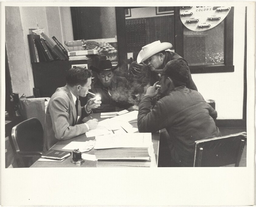 Men at auto dealership--Gallup, New Mexico