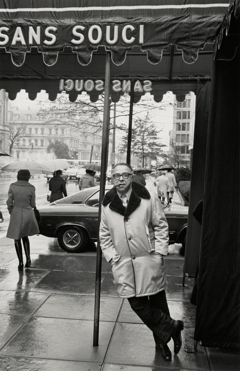Art Buchwald, Outside His Favorite Restaurant in Washington, DC