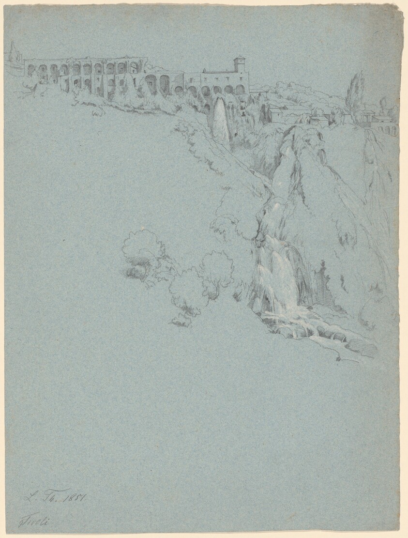 The Waterfall at Tivoli with the Villa of Maecenas
