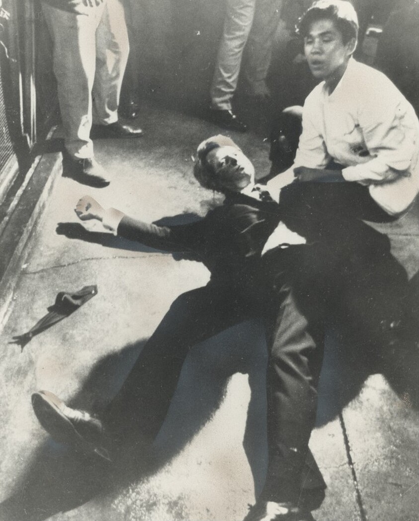 Robert Kennedy is Assassinated, Ambassador Hotel Busboy Juan Romero, 17, Kneels by Senator Robert Kennedy
