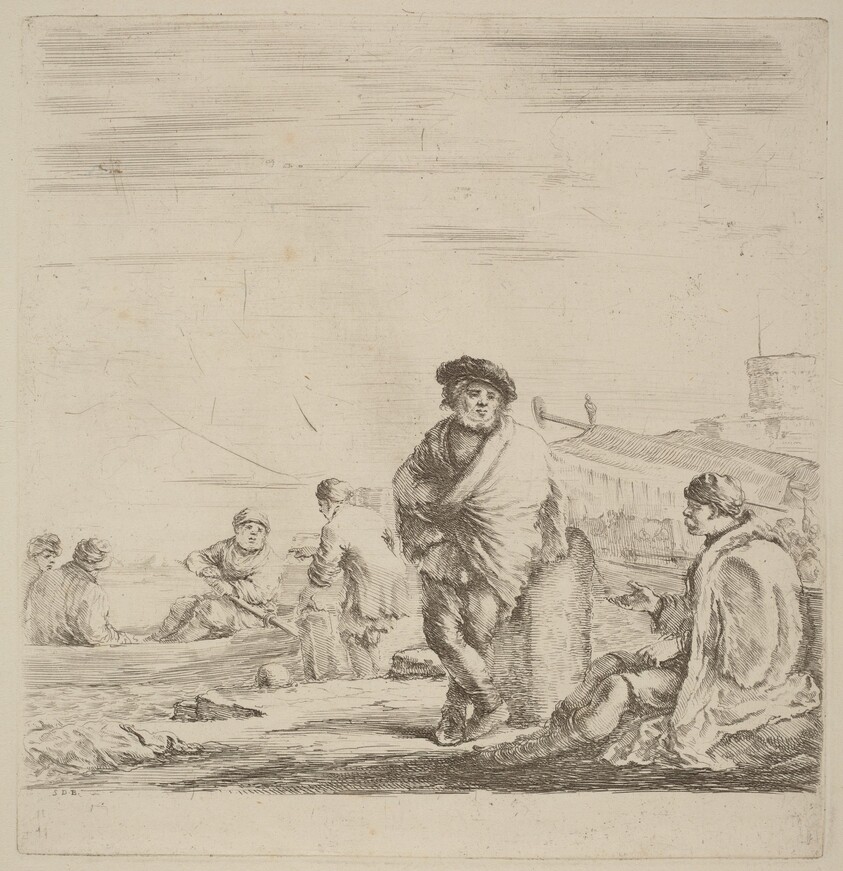 Standing Sailor Talking with a Seated Levantine