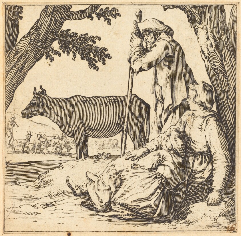 Peasant Couple with Cow
