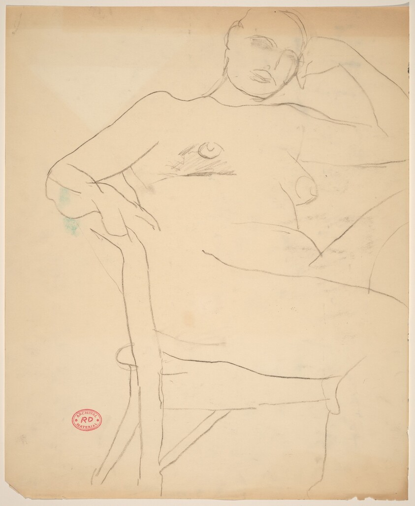 Untitled [seated nude leaning her head on her left hand]