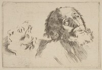 Study of Heads, One Turned to the Right and the Other Turned Left, Stefano Della Bella