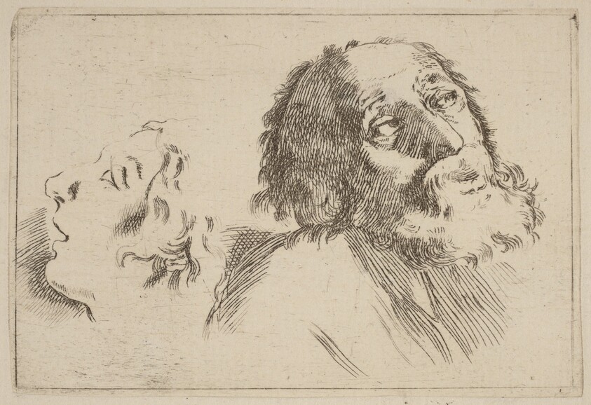 Study of Heads, One Turned to the Right and the Other Turned Left