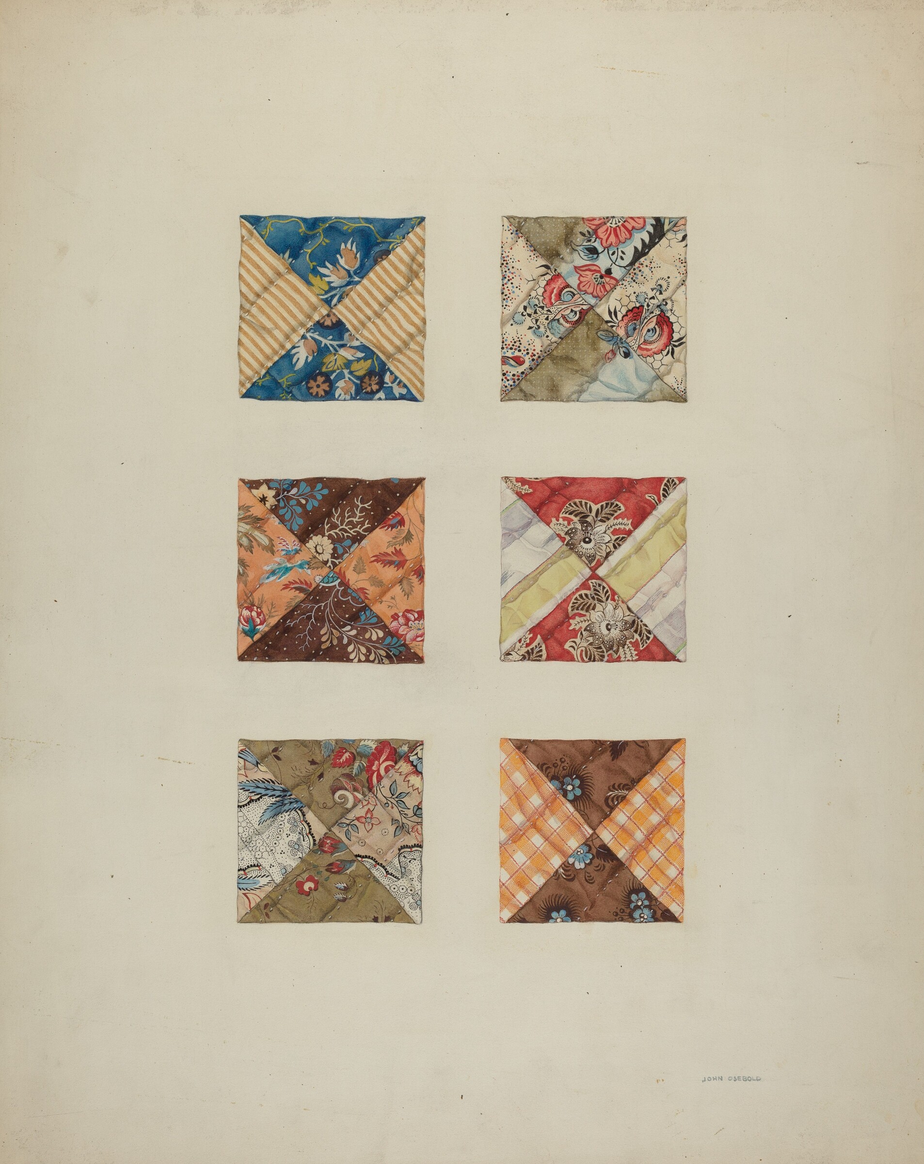 Quilt Swatches, John Osbold, c. 1938