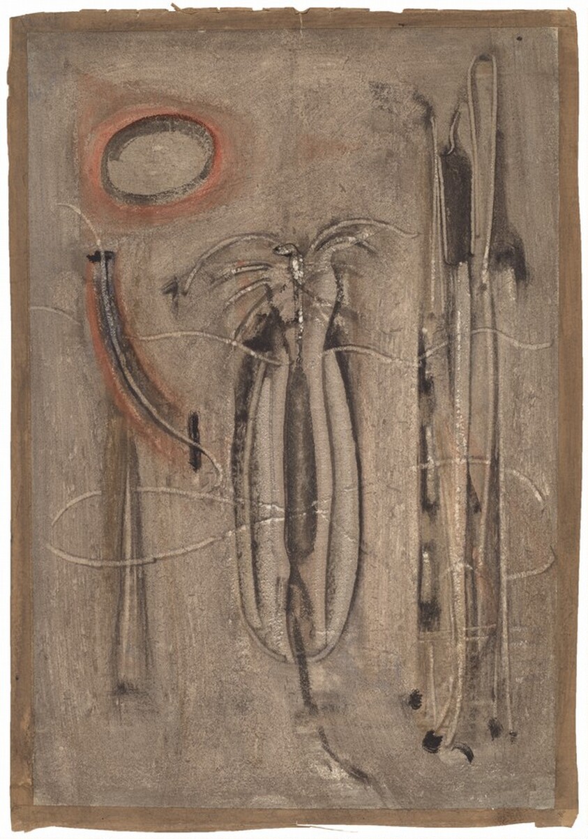 Abstract Composition in Black, Brown, and Orange