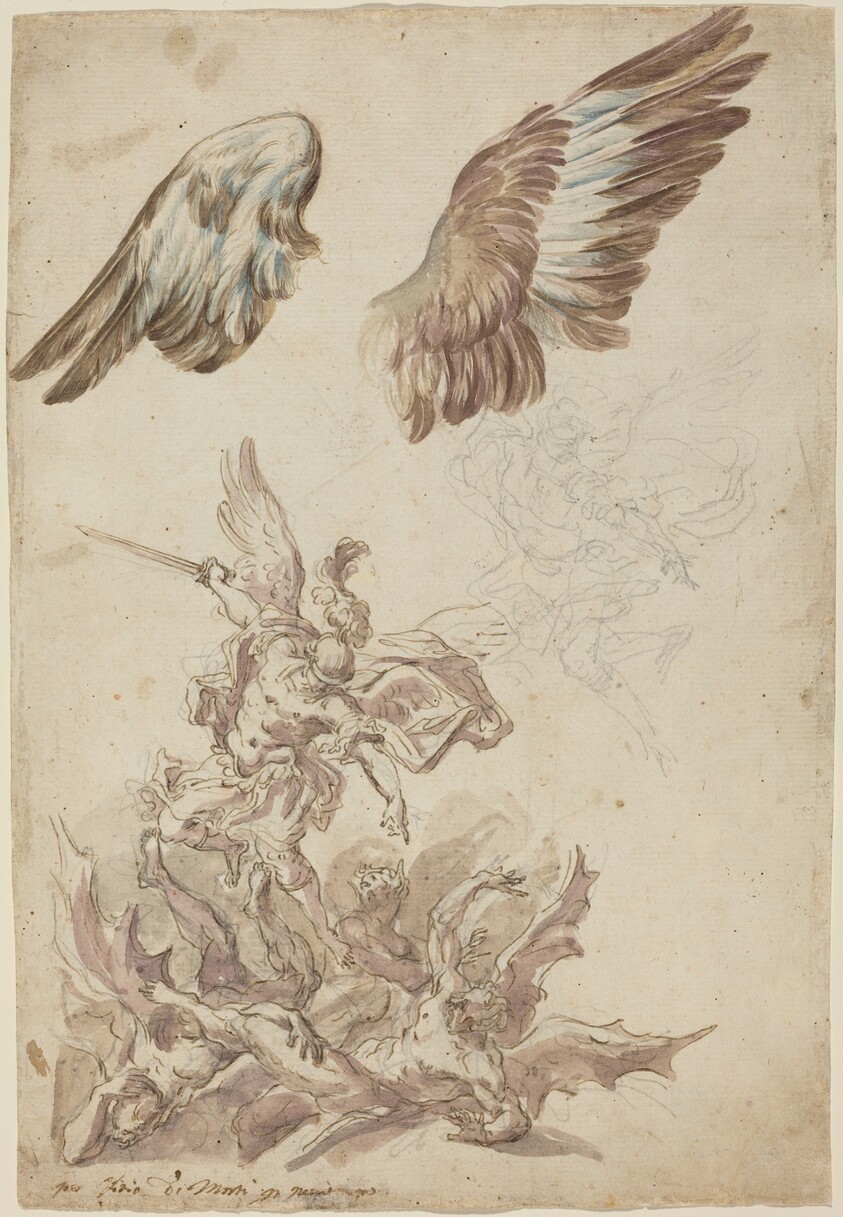 Studies for Saint Michael Defeating the Rebel Angels