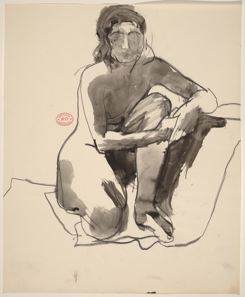 Untitled [kneeling female nude with clasped hands]