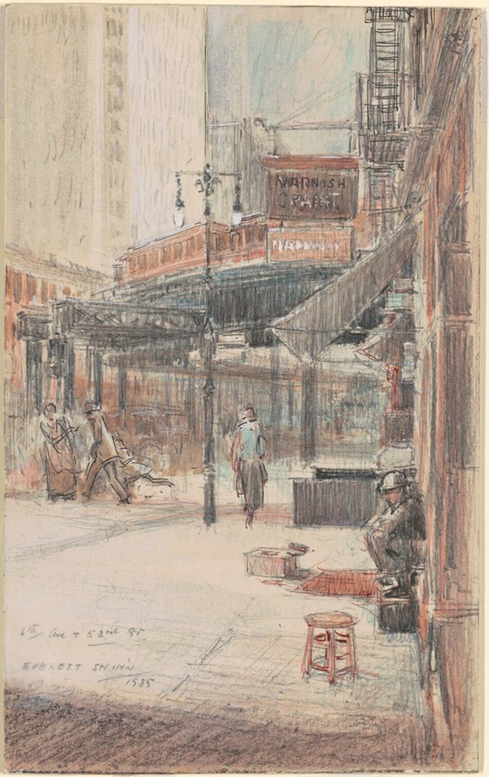 Cross Streets of New York by Everett Shinn