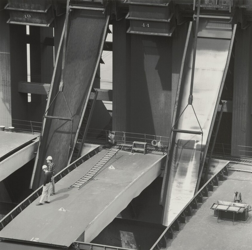 679 63, Loading Taconite Pellets in Holds of Steamer J. Burton Ayers, Burlington Northern Railway, Superior, Wisconsin