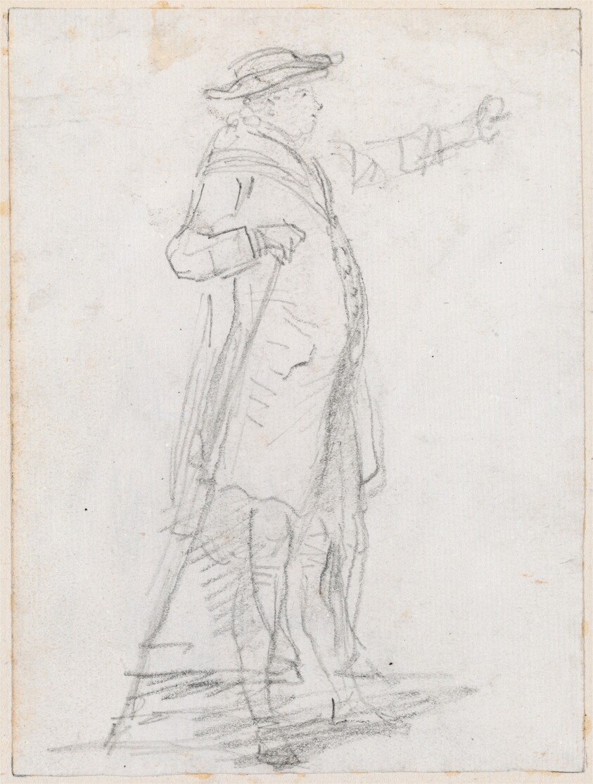 Man with a Walking Stick, Seen in Profile [recto]