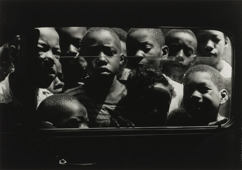 Children Looking Through Window of Car, Harlem