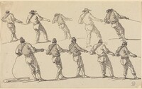 Ten Men Pulling on Ropes, Claude-Joseph Vernet