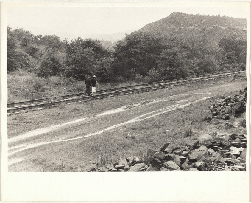 Couple on railroad tracks--Ashland, Pennsylvania