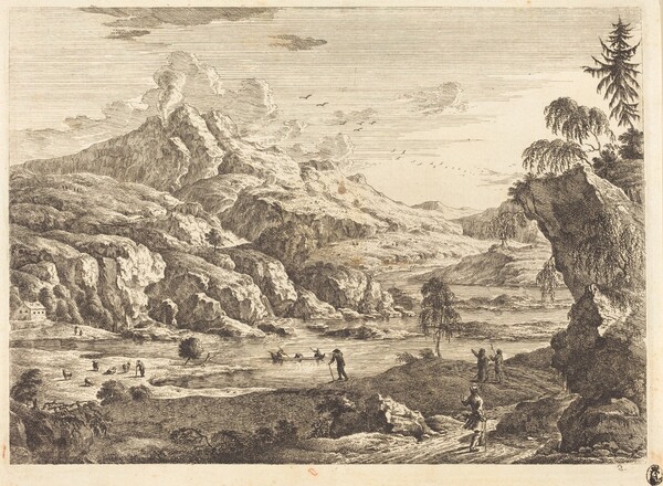 Mountainous Riverscape with Figures