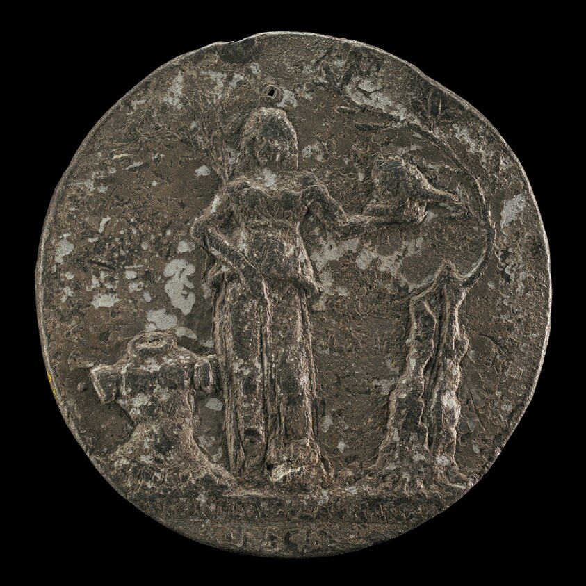 Peace Holding an Olive Branch and Helmet [reverse]