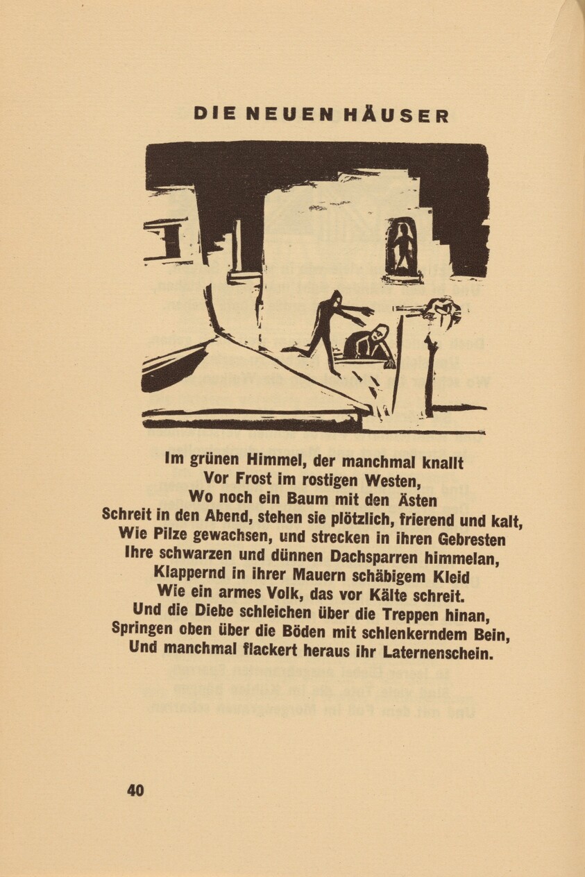 Die Neuen Häuser (The New Houses) (headpiece, page 40) from Georg Heym: Umbra Vitae (Georg Heym: The Shadow of Life)
