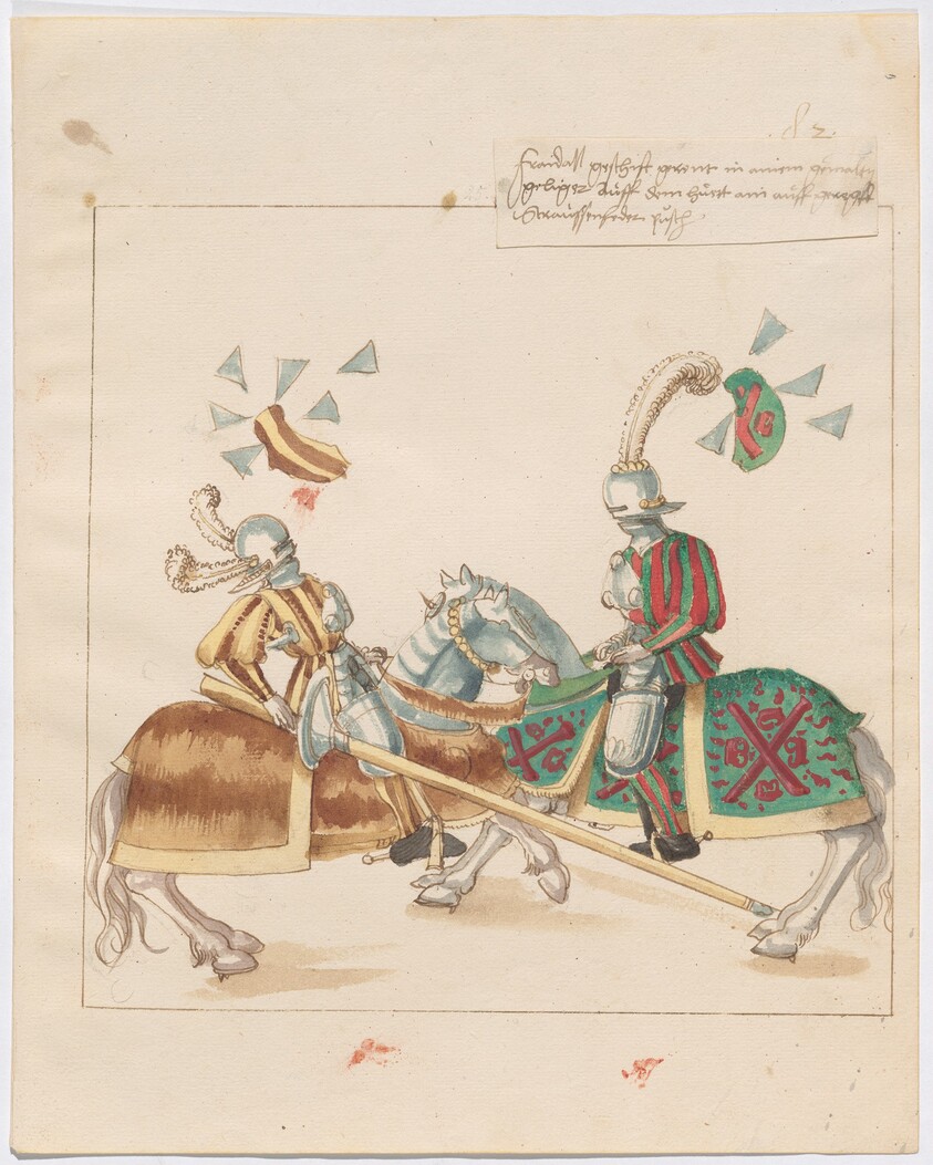 Mock Joust of War with Flying and Exploding Shields