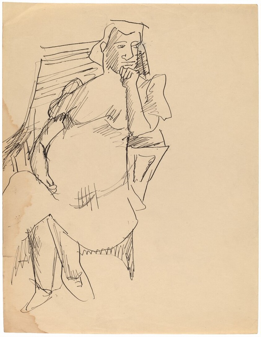 Pregnant Woman Seated in Chair