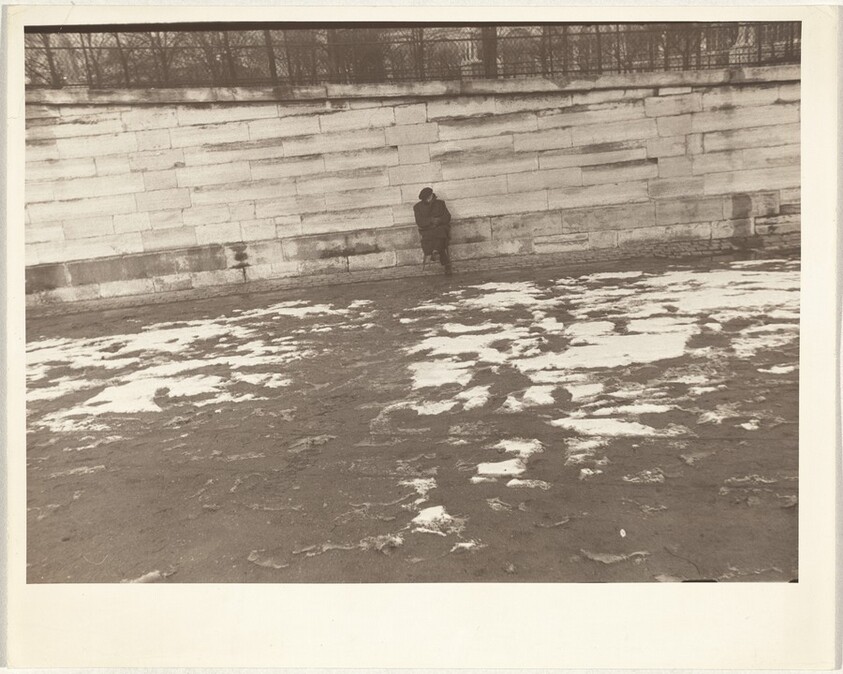 Man seated against wall, Paris
