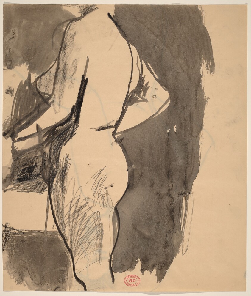 Untitled [side view of a female nude] [recto]