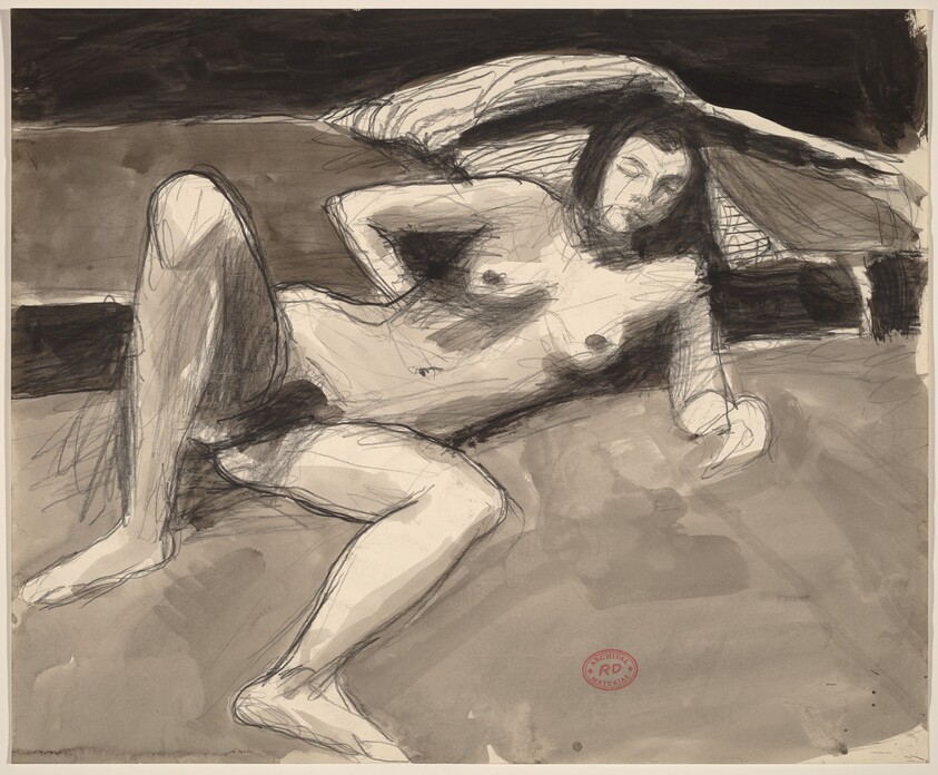 Untitled [female nude resting on her right side]