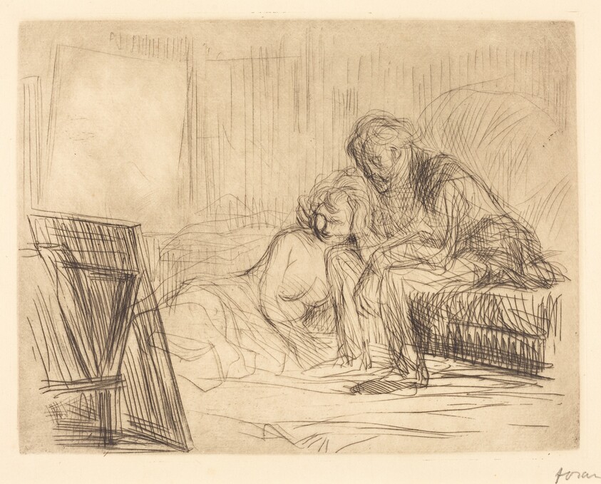 Le repos du modèle (1ère planche) (The Model's Rest) (first plate)