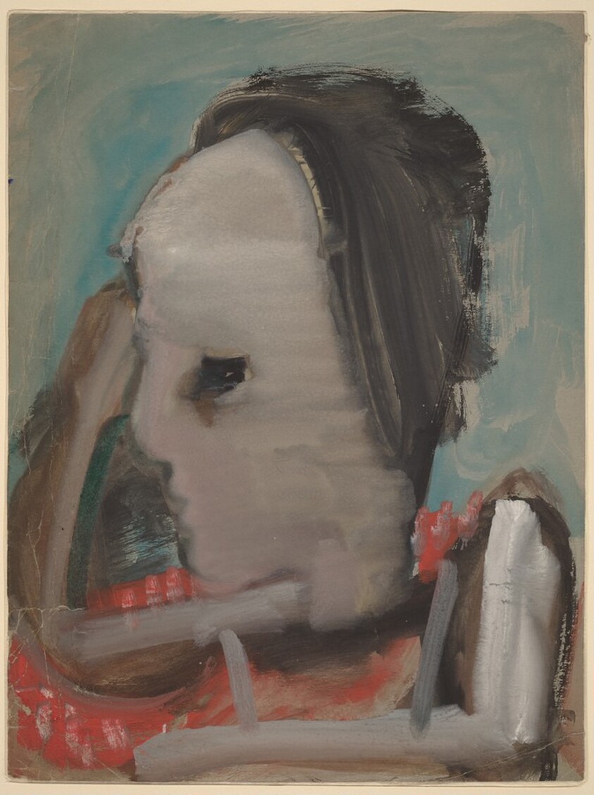 Head of a Figure Facing Left [recto]