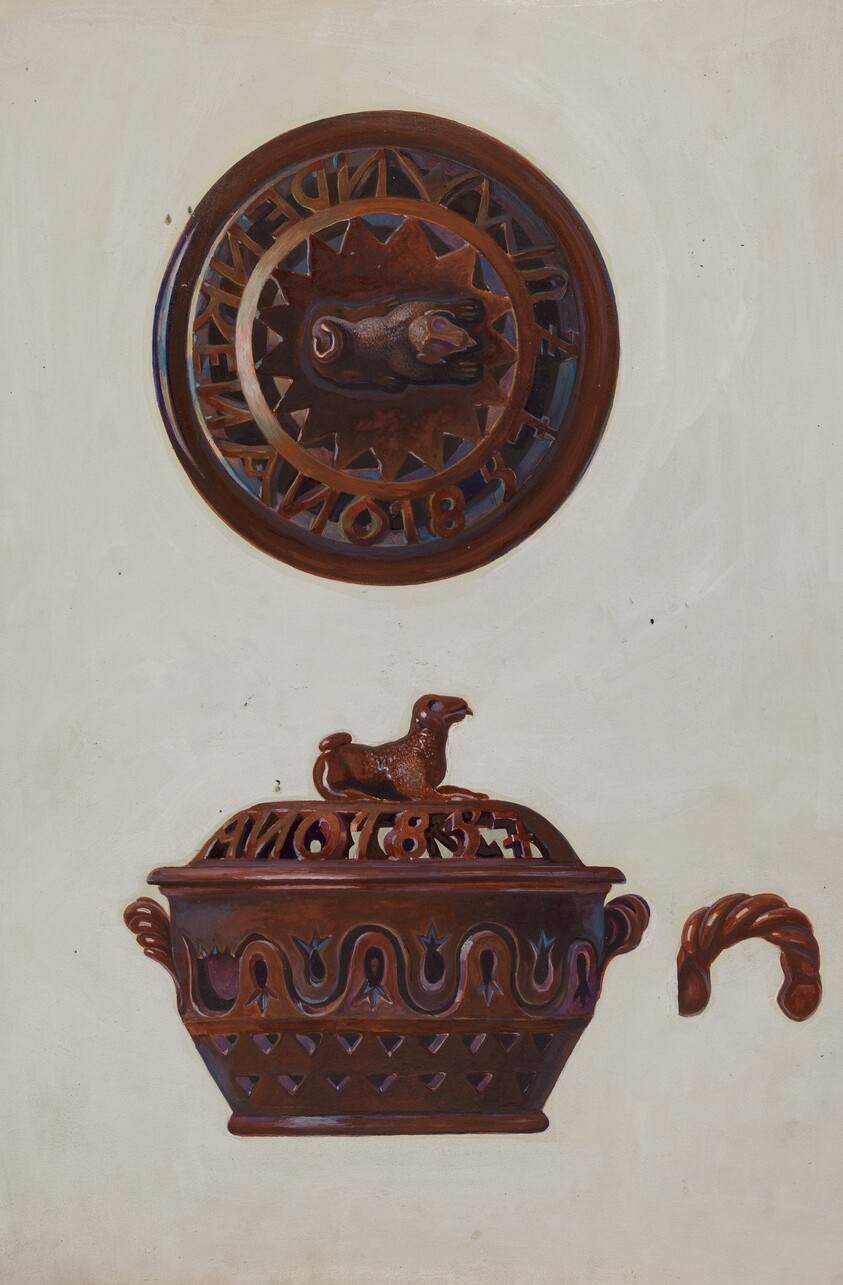 Pa. German Tobacco Bowl w/ Lid