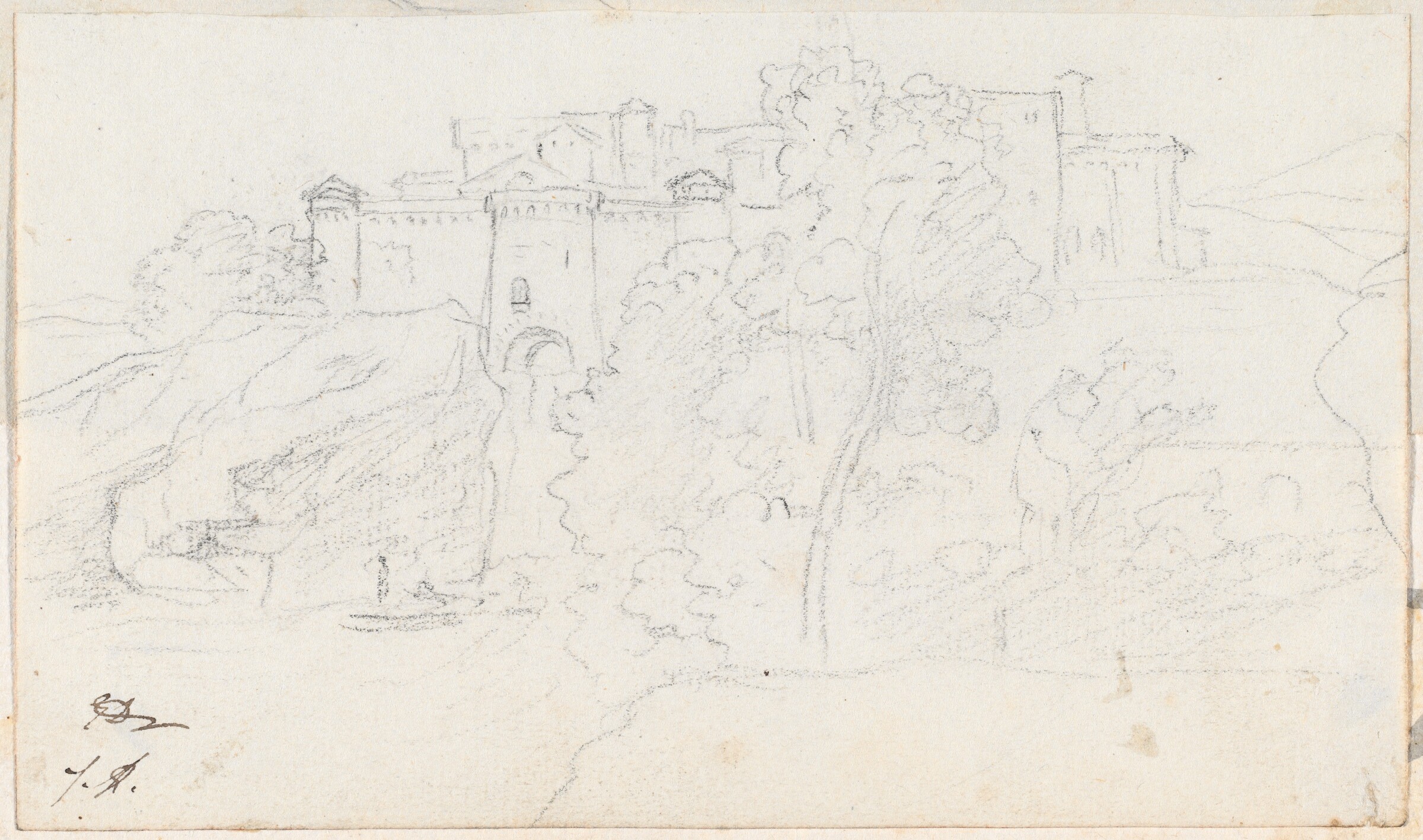 Castle on a Hill, Jacques-Louis David, 1775/80