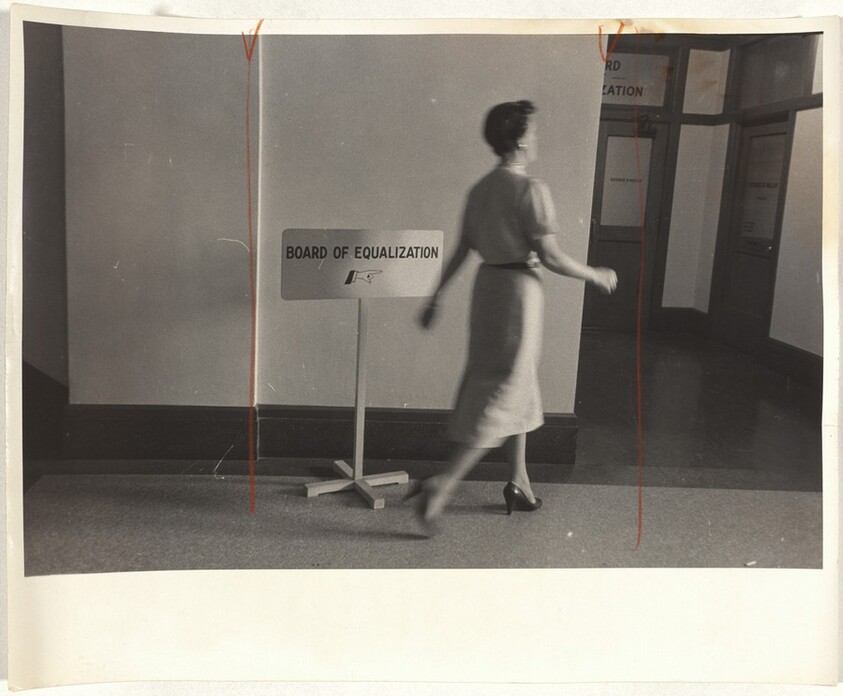 Woman in hallway--San Francisco