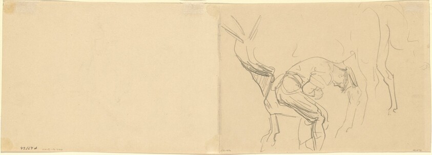 Study for "Shoeing Calvary Horses at the Front" [verso]