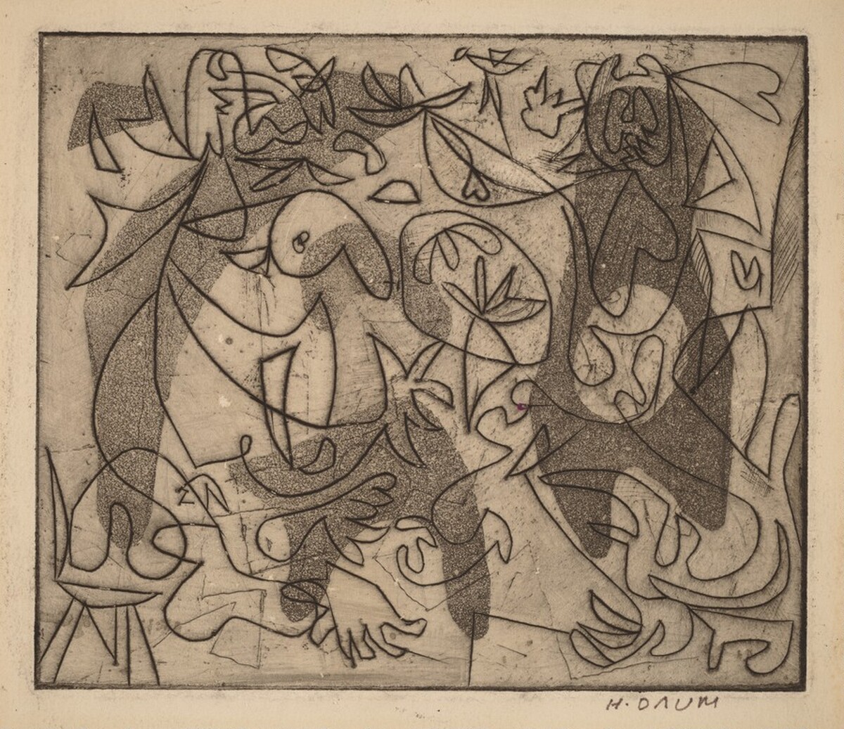 Untitled #2 (Biomorphic Shapes and Curving Lines)