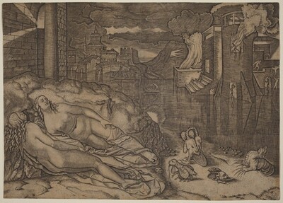 Raphael's Dream, Marcantonio Raimondi possibly after Raphael, c. 1508/1509