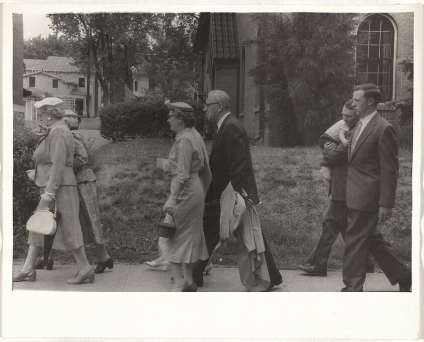 Group leaving church--Iowa