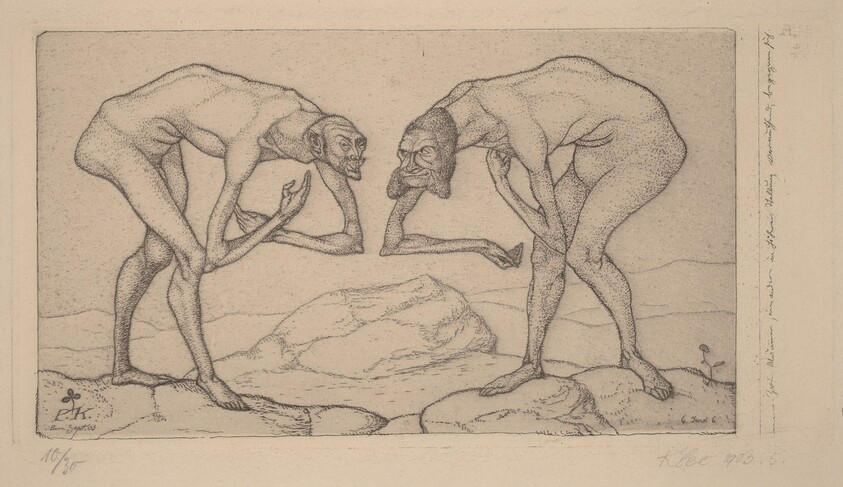 Zwei Männer, einander in höherer Stellung vermutend, begegnen sich (Two Men Meet, Each Believing the Other to Be of Higher Rank