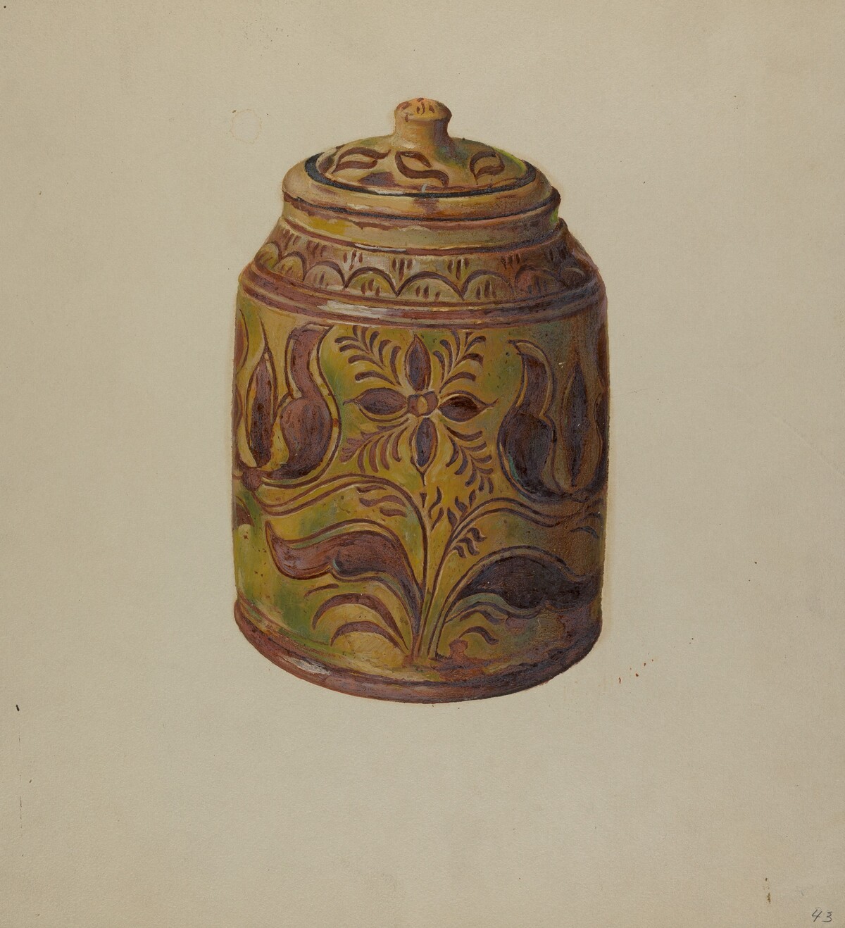 Pa. German Covered Jar