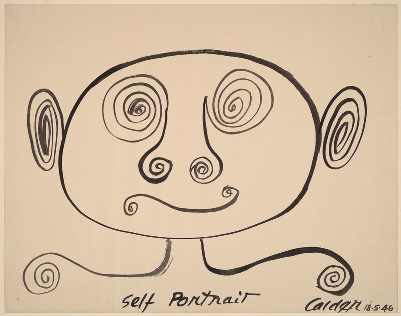 Self-Portrait, Alexander Calder, 1946