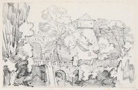 The Water Organ in the Gardens of the Villa d'Este, Tivoli, Joseph-Marie Vien, 1744/1750