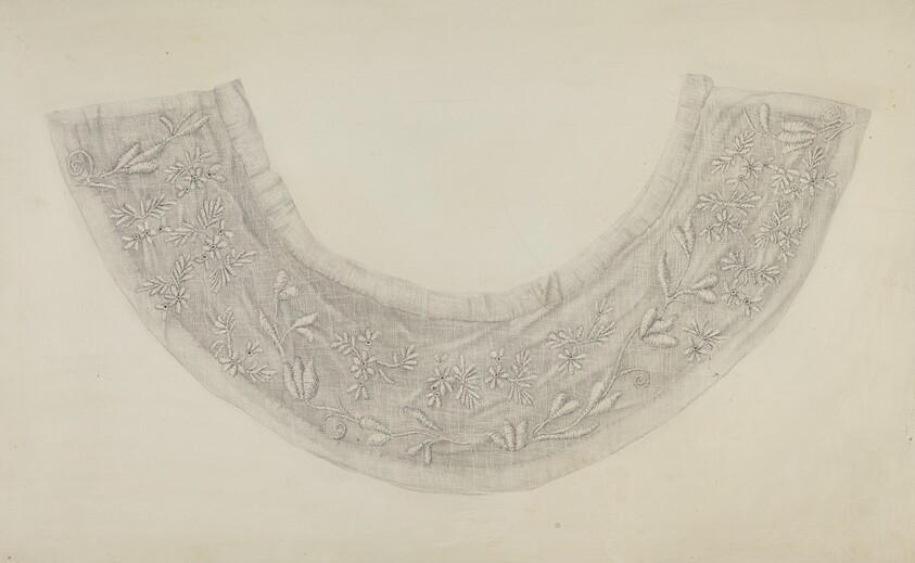 Embroidered Linen Collar