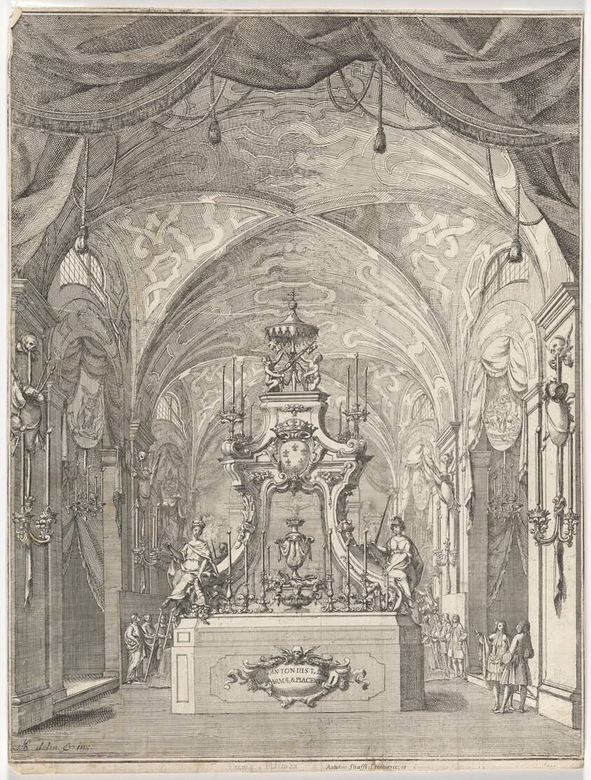 Catafalque for the Funeral of the Duke of Parma Antonio I in the Church of S. Maria Maddalena in Bologna