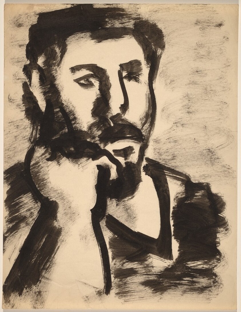 Bust-length Portrait of Bearded Man, Chin Resting on Right Hand